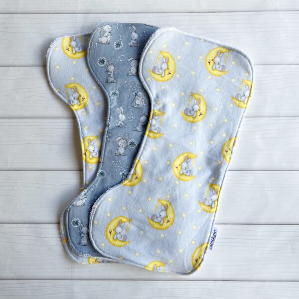3 Shoulder Burp Towels - Bunny Moons