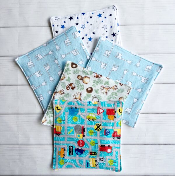 .5 Face Cloths - Baby Blue